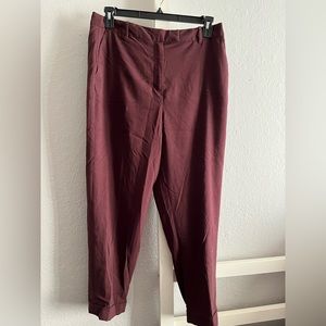 Frank & Oak Eleanor slim fit, high rise pants in size 14. Eggplant color.